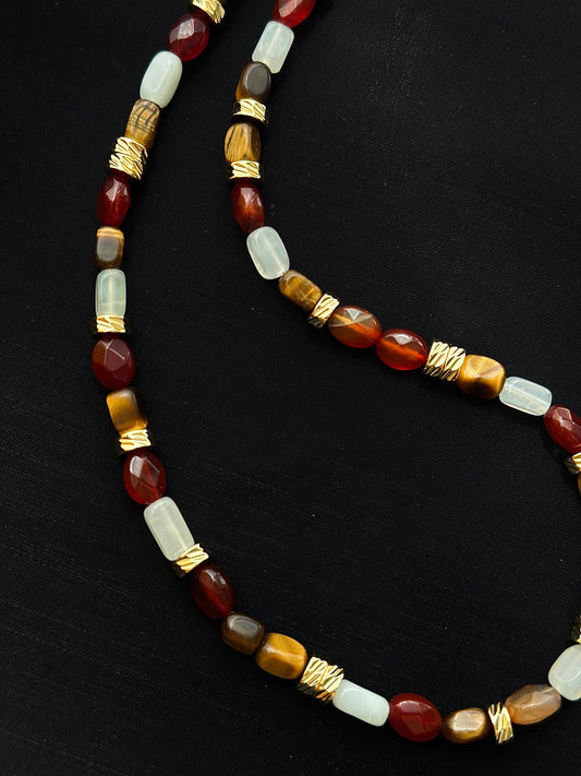 Natural Agate Beaded Necklace