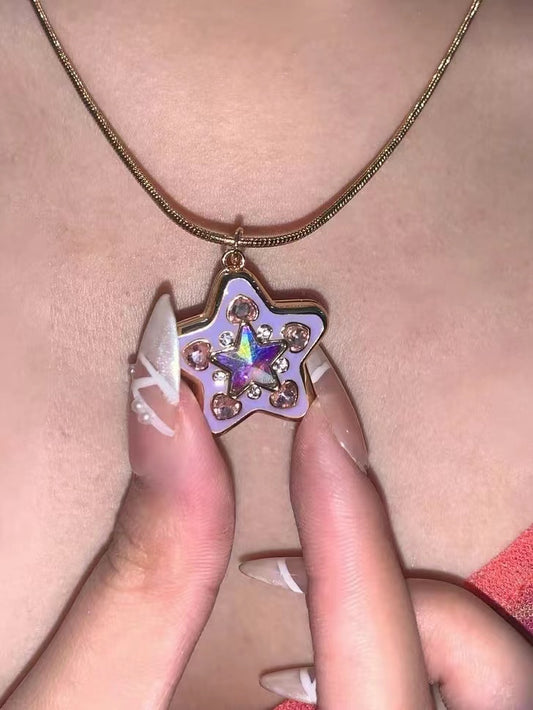 STAR PHOTO LOCKET NECKLACE