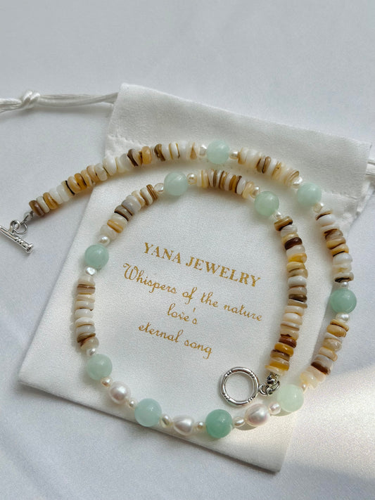 Natural Yellow Mother-of-Pearl Pearl Necklace