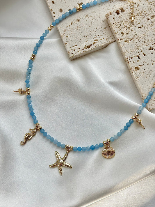 Ocean Pendant Beaded Necklace